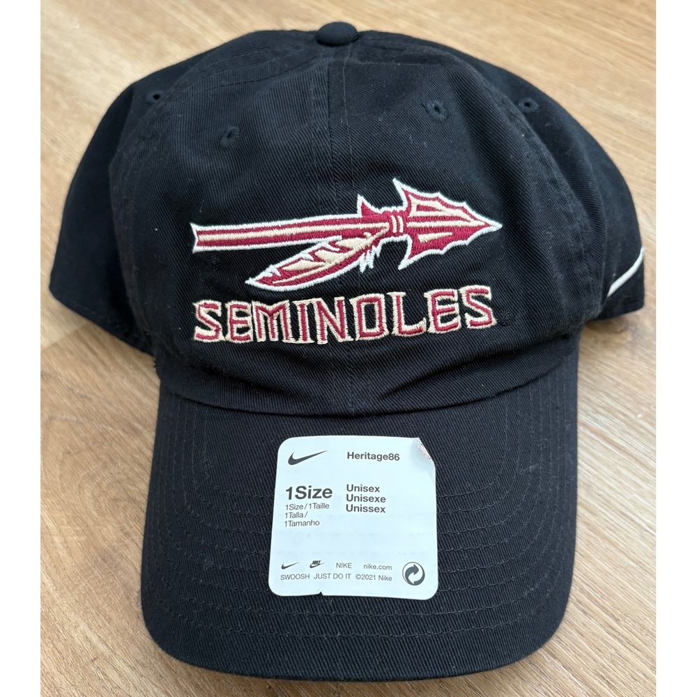 NWT Nike Florida State Seminoles Heritage86 Dri-FIT Adjustable Hat -OSFA- Black